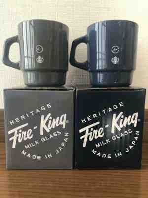 New Starbucks × Fragment Design Fire-King Collaboration Mug Cup Navy & Gray F/S