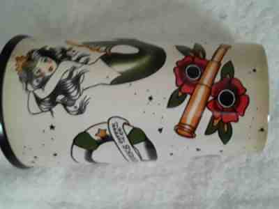 Rare Starbucks 2015 Tattoo Sailor Siren Mermaid Ceramic Tumbler Travel Mug - Sold on eBay Feb, 5th 2020 for $60.00