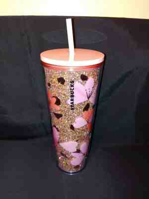 New! STARBUCKS Valentines 2020 TUMBLER HEARTS 24 OZ Cups Glitter - Sold on eBay Feb, 5th 2020 for $32.00