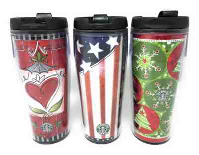 Starbucks Barista 16oz Tumbler Holiday Lot 2003-2004 (Christmas Valentines Flag) - Sold on eBay Feb, 5th 2020 for $34.99
