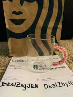 New 2020 Starbucks Confetti Hearts Handle Clear Glass Cup Valentines 12oz RARE!  - Sold on eBay Feb, 5th 2020 for $25.95