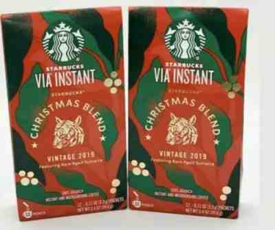 Starbucks Via Christmas Blend Vintage Instant Coffee 2 Boxes 12 packs per box - Sold on eBay Feb, 5th 2020 for $26.99