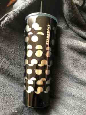 2018 STARBUCKS COLD CUP BLACK SILVER POLKA DOT STAINLESS STEEL TUMBLER 24 fl oz - Sold on eBay Feb, 5th 2020 for $22.95