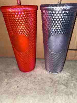 2 NEW STARBUCKS 2019 FALL HOLIDAY Cold Cup Tumbler Neon Pink & Platinum 24 oz - Sold on eBay Feb, 5th 2020 for $28.56
