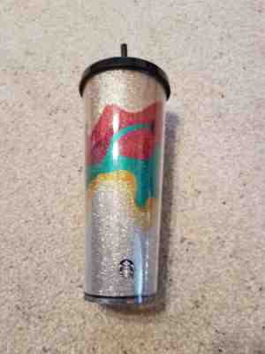 Starbucks silver gold green red glitter holiday cold cup tumbler new tag - Sold on eBay Feb, 4th 2020 for $23.96