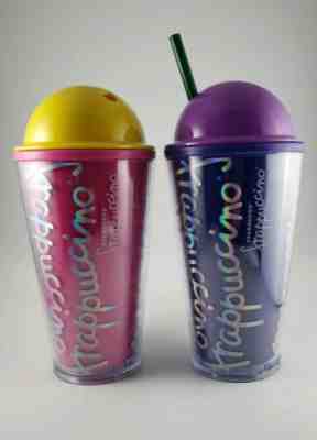 (2) Starbucks 2014 Frappuccino Tumbler Dome Lid 16 oz PURPLE/PINK AND SILVER EUC - Sold on eBay Feb, 4th 2020 for $24.99