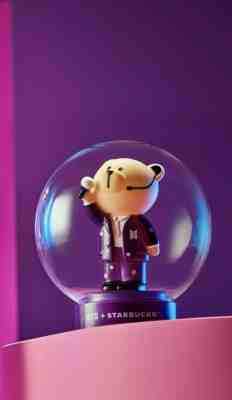BTSxStarbucks Bearista Lamp Bomb Purple Korea Limited Edition Rare Track number - Sold on eBay Feb, 4th 2020 for $33.99