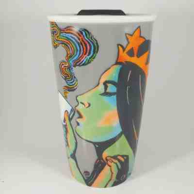 STARBUCKS 2016 Milton Glaser Siren Mermaid Travel Mug Coffee Cup 12oz Ceramic - Sold on eBay Feb, 4th 2020 for $22.49