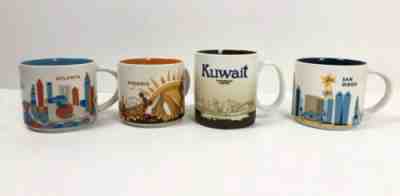 Starbucks You Are Here 4 Mugs Kuwait Pheonix San Diego Atlanta Coffee Cups  - Sold on eBay Feb, 4th 2020 for $22.99