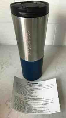 New & Rare Starbucks Stainless Silver Blue~20 oz Venti Tumbler Coffee Cup - Sold on eBay Feb, 4th 2020 for $46.00