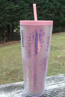 New Starbucks 2019 Holiday Holographic Iridescent Pink Pine Cone 24 Oz Tumbler - Sold on eBay Feb, 4th 2020 for $34.99