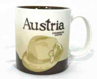 Starbucks 2009 Collector Mug Osterreich Austria Alps Mountains Tyrolean Hat Euro