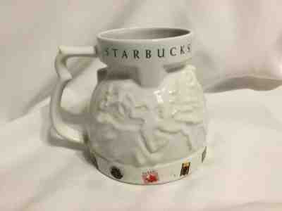 VTG Starbucks Travel Master Mug World Map Embossed Globe White Ceramic W Lid - Sold on eBay Feb, 4th 2020 for $20.00
