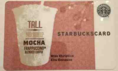 Starbucks 2007 Customized Drink Michael McKnight Project Runway Card 6042 Series - Sold on eBay Feb, 7th 2020 for $100.00