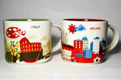 x2 CITY MUG STARBUCKS VERY RARE Milan You Are Here Yah SKU ITALY Italia Milano - Sold on eBay Feb, 7th 2020 for $85.00