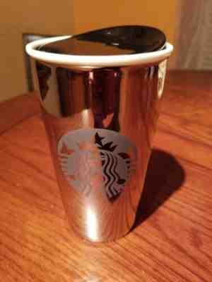 Starbucks White Gold Ceramic Tumbler 12oz LIMITED EDITION 2012 VHTF  RARE!! - Sold on eBay Feb, 7th 2020 for $40.00