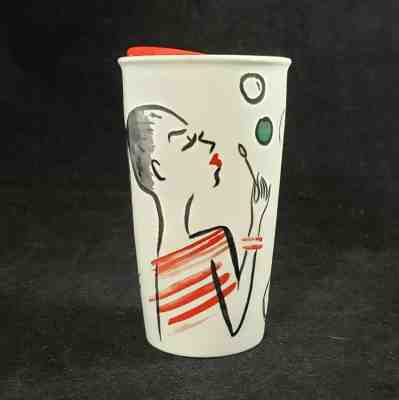 Starbucks Coffee 2015 Girl Bubbles Dot Collection Ceramic Traveler Travel Mug - Sold on eBay Feb, 6th 2020 for $39.95