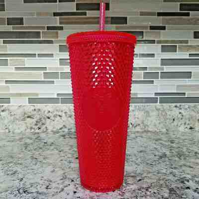 Starbucks Studded Tumbler Neon Pink 2019 Holiday Winter Shiny Cold Cup 24oz  - Sold on eBay Feb, 6th 2020 for $34.95