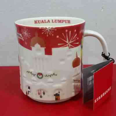 Starbucks Kuala Lumpur Red Relief Mug (Christmas 2017) - from Malaysia (KL) - Sold on eBay Feb, 6th 2020 for $32.29