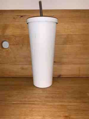 Used Starbucks MATTE WHITE Venti 24 oz Tumbler Stainless Steel Cold Cup - Sold on eBay Feb, 6th 2020 for $45.00