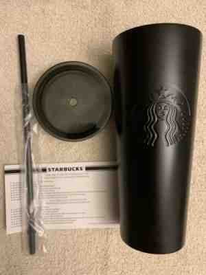 Starbucks 2019 Matte Black Stainless Steel Tumbler Venti 24oz Cold Cup Rare - Sold on eBay Feb, 5th 2020 for $39.00