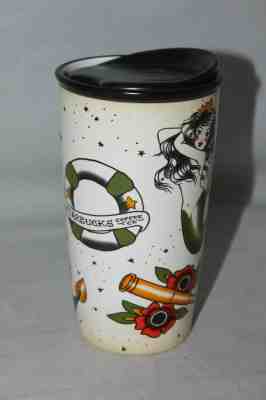 2015 Starbucks RARE Tattoo Sailor Ceramic Coffee Tumbler Travel Cup/Mug (NICE) - Sold on eBay Feb, 5th 2020 for $46.00