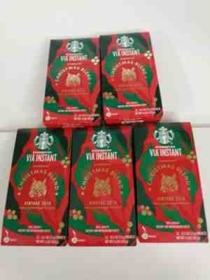 Starbucks VIA Instant Christmas Blend Vintage 2019  Coffee 5 boxes (60packet) - Sold on eBay Feb, 5th 2020 for $45.99