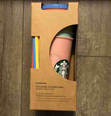 NEW Starbucks COLOR CHANGING COLD CUPS Set of 5 Cups w Lids & Straws 2019 - Sold on eBay Feb, 8th 2020 for $75.00