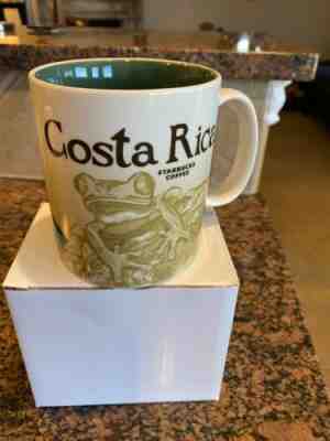 Starbucks Costa Rica Coffee Mug 2017 Cream Exterior & Green Interior w/ Frog - Sold on eBay Feb, 8th 2020 for $52.00