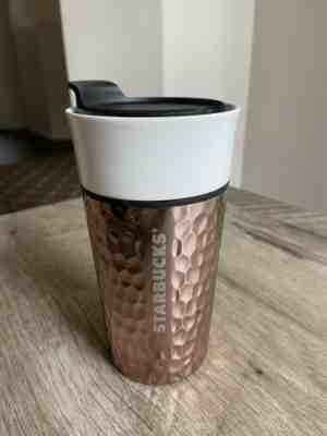 Starbucks 2016 Ceramic Copper Hammered Design Travel Tumbler Cup 12oz With Lid - Sold on eBay Feb, 8th 2020 for $34.99