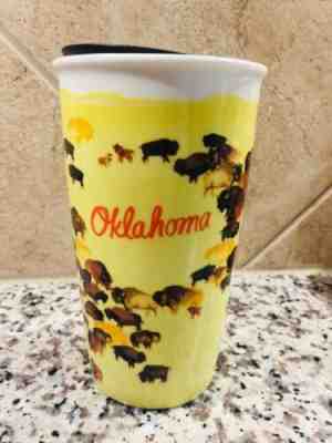 Starbucks Oklahoma, 12oz, Yellow Buffalo Ceramic Traveler, Travel Mug - Sold on eBay Feb, 8th 2020 for $59.00