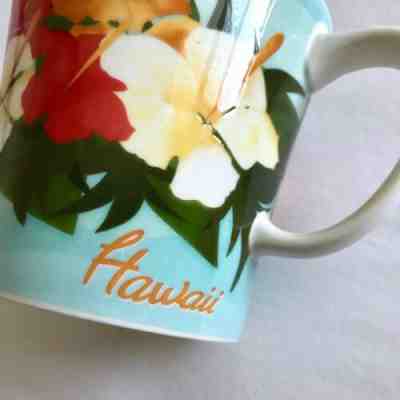 Starbucks Hawaii Mug Hibiscus Flowers Bone China 2010 Collectible Yellow Inside - Sold on eBay Feb, 7th 2020 for $35.00