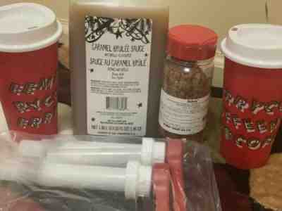 Starbucks Caramel Brûlée, Caramel Brûlée Topping, Syrup Pump and 2 Holiday Cups - Sold on eBay Feb, 7th 2020 for $73.00