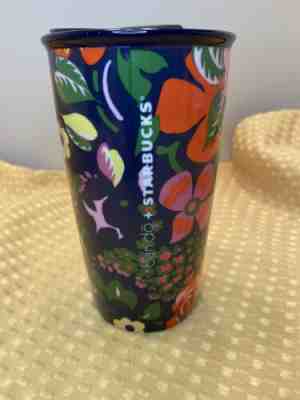 Starbucks ban.do Floral Double Wall Ceramic Traveler Mug Tumbler 12 oz Blue - Sold on eBay Feb, 7th 2020 for $38.99