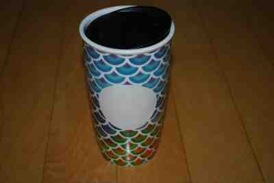 2016 Starbucks Rainbow Scales Colorful Ceramic Travel Tumbler Mug, Cup 12 oz - Sold on eBay Feb, 7th 2020 for $54.95
