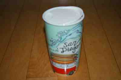 Starbucks 2016 SAN DIEGO Ceramic Mug Tumbler VW Bus Surf Boards Waves 12oz  - Sold on eBay Feb, 7th 2020 for $36.95