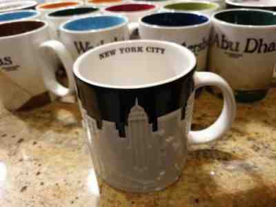 Starbucks NEW YORK CITY Relief Mug 2012 MIC, new w SKU, 16 oz Discontinued taxi - Sold on eBay Feb, 7th 2020 for $35.00