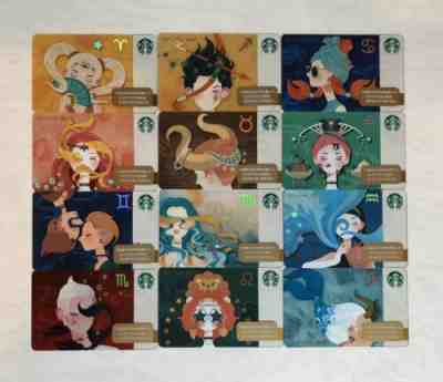 Starbucks 2019 CHINA 12 Constellations Zodiac Sign 12 Card Lot Set Collection - Sold on eBay Feb, 7th 2020 for $44.99