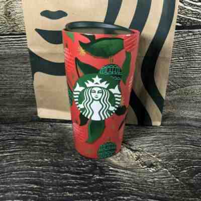 Starbucks 2019 Ceramic Holiday Traveler 12oz Red Tumbler Christmas Ornaments - Sold on eBay Feb, 7th 2020 for $38.99