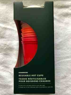 Starbucks 2019 Holiday Christmas 6 Reusable Hot Cups With Lids 16 FL OZ New - Sold on eBay Feb, 10th 2020 for $39.99