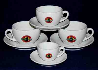 HTF Vintage Starbucks Coffee Espresso Roast Set Of 4 Cups & Saucers Italy IPA - Sold on eBay Feb, 10th 2020 for $49.99
