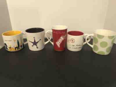 Lot Of 5 Starbucks Mugs 2005-2013 You Are Here YAH Christmas Valentines - Sold on eBay Feb, 10th 2020 for $40.50