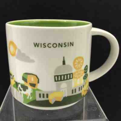 Wisconsin Starbucks You Are Here 2014 Coffee Mug Cheese Cows Farm Football - Sold on eBay Feb, 10th 2020 for $39.99