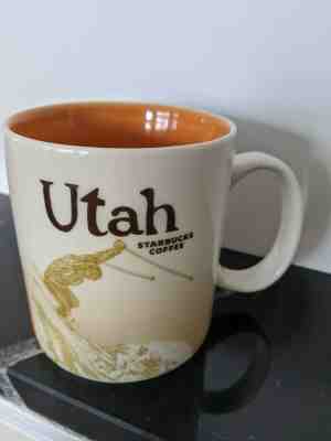 2012 Starbucks Coffee Mug Utah Rare Global Icon Downhill Skier & Arches Orange - Sold on eBay Feb, 10th 2020 for $80.00