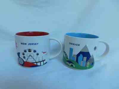 STARBUCKS MUGS CUPS DENVER NEW JERSEY YOU ARE HERE SERIES - Sold on eBay Feb, 10th 2020 for $39.72