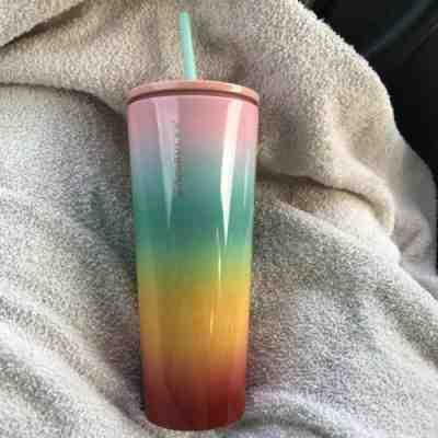 Starbucks Stainless Venti Rainbow Pride Steel Tumbler with Straw 24oz - Sold on eBay Feb, 10th 2020 for $35.69
