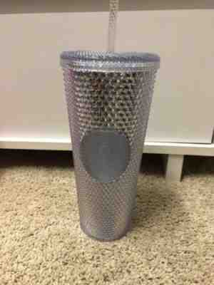 NWT Starbucks 24 oz Cold Cup Crystal Silver Studded 2019 - Sold on eBay Feb, 9th 2020 for $31.99