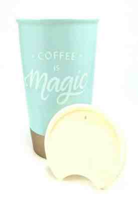 Starbucks Coffee Is Magic Travel Mug Ceramic 12oz Double Wall & Lid Mint  - Sold on eBay Feb, 9th 2020 for $32.00
