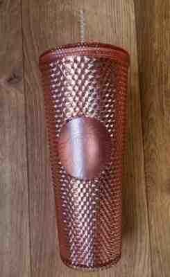 Starbucks Studded Rose Gold Venti Cold Cup 24oz Tumbler Iridescent New HTF - Sold on eBay Feb, 9th 2020 for $55.00