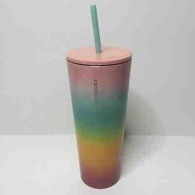 New Starbucks Tumbler Summer Collection 2019 Venti 24oz SS Pastel Rainbow - Sold on eBay Feb, 9th 2020 for $34.39